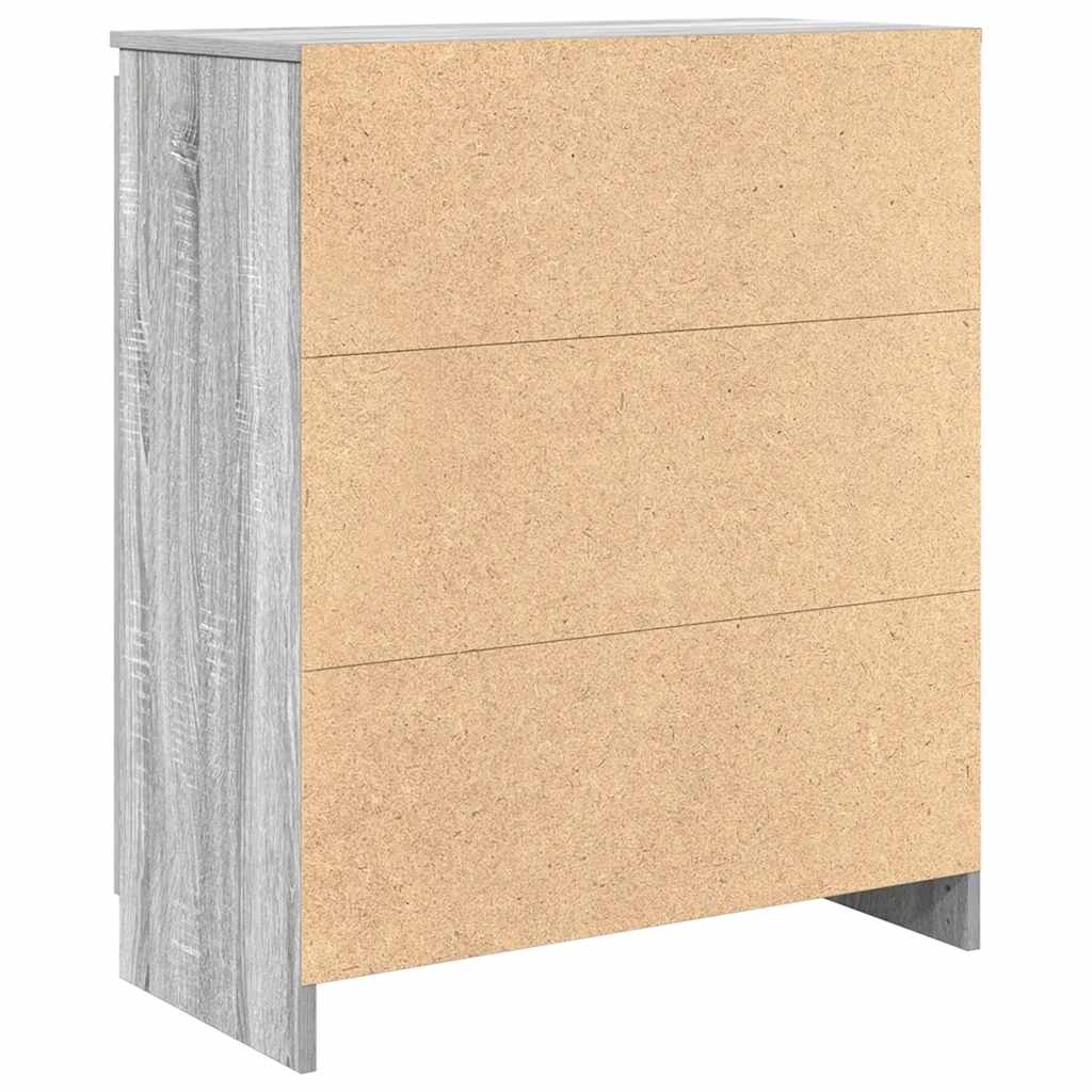 Dressoir met lades 71x35x84 cm spaanplaat grijs Sonoma