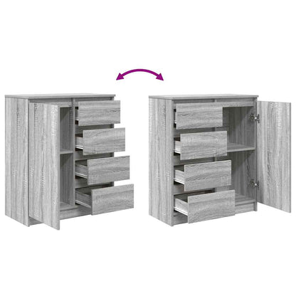 Dressoir met lades 71x35x84 cm spaanplaat grijs Sonoma