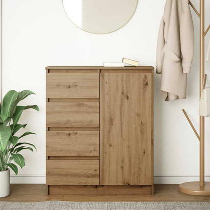 Dressoir lades 71x35x84 cm spaanplaat artisanaal eikenkleurig