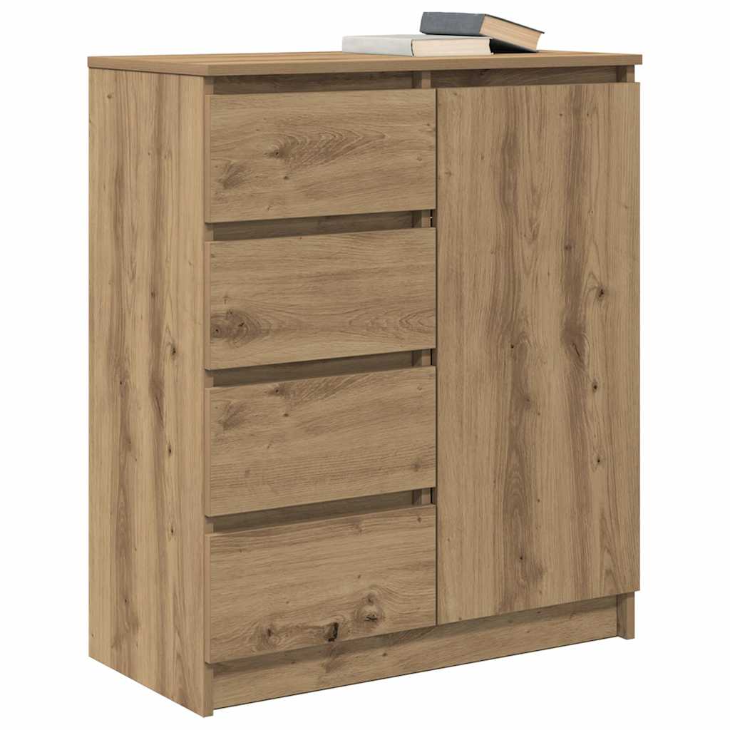 Dressoir lades 71x35x84 cm spaanplaat artisanaal eikenkleurig