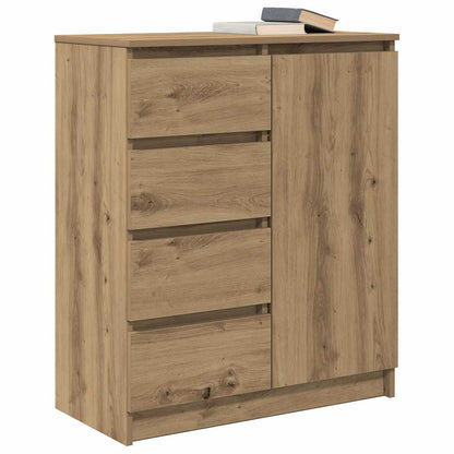 Dressoir lades 71x35x84 cm spaanplaat artisanaal eikenkleurig