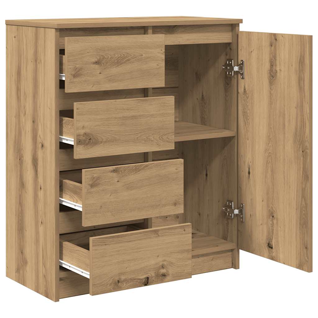 Dressoir lades 71x35x84 cm spaanplaat artisanaal eikenkleurig