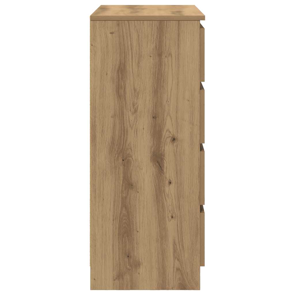 Dressoir lades 71x35x84 cm spaanplaat artisanaal eikenkleurig