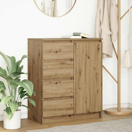 Dressoir lades 71x35x84 cm spaanplaat artisanaal eikenkleurig