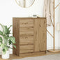 Dressoir lades 71x35x84 cm spaanplaat artisanaal eikenkleurig