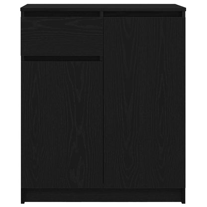 Dressoir met lade 71x35x84 cm spaanplaat zwart eikenkleurig