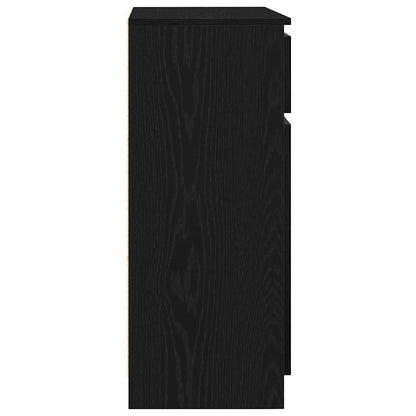 Dressoir met lade 71x35x84 cm spaanplaat zwart eikenkleurig