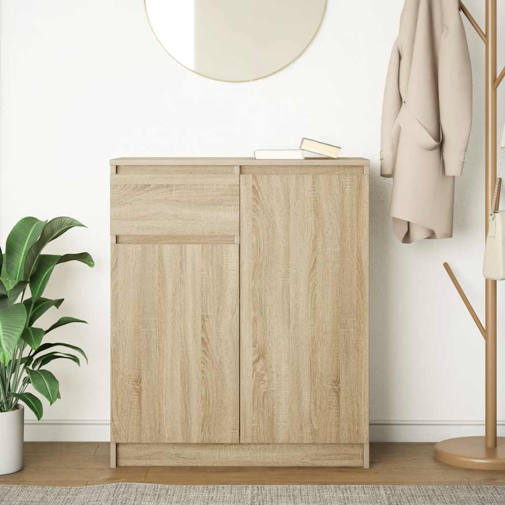 Dressoir met lade 71x35x84 cm spaanplaat sonoma eikenkleurig