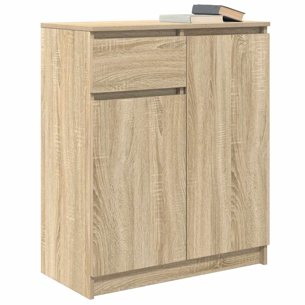 Dressoir met lade 71x35x84 cm spaanplaat sonoma eikenkleurig