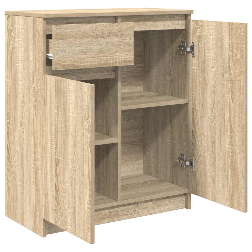 Dressoir met lade 71x35x84 cm spaanplaat sonoma eikenkleurig