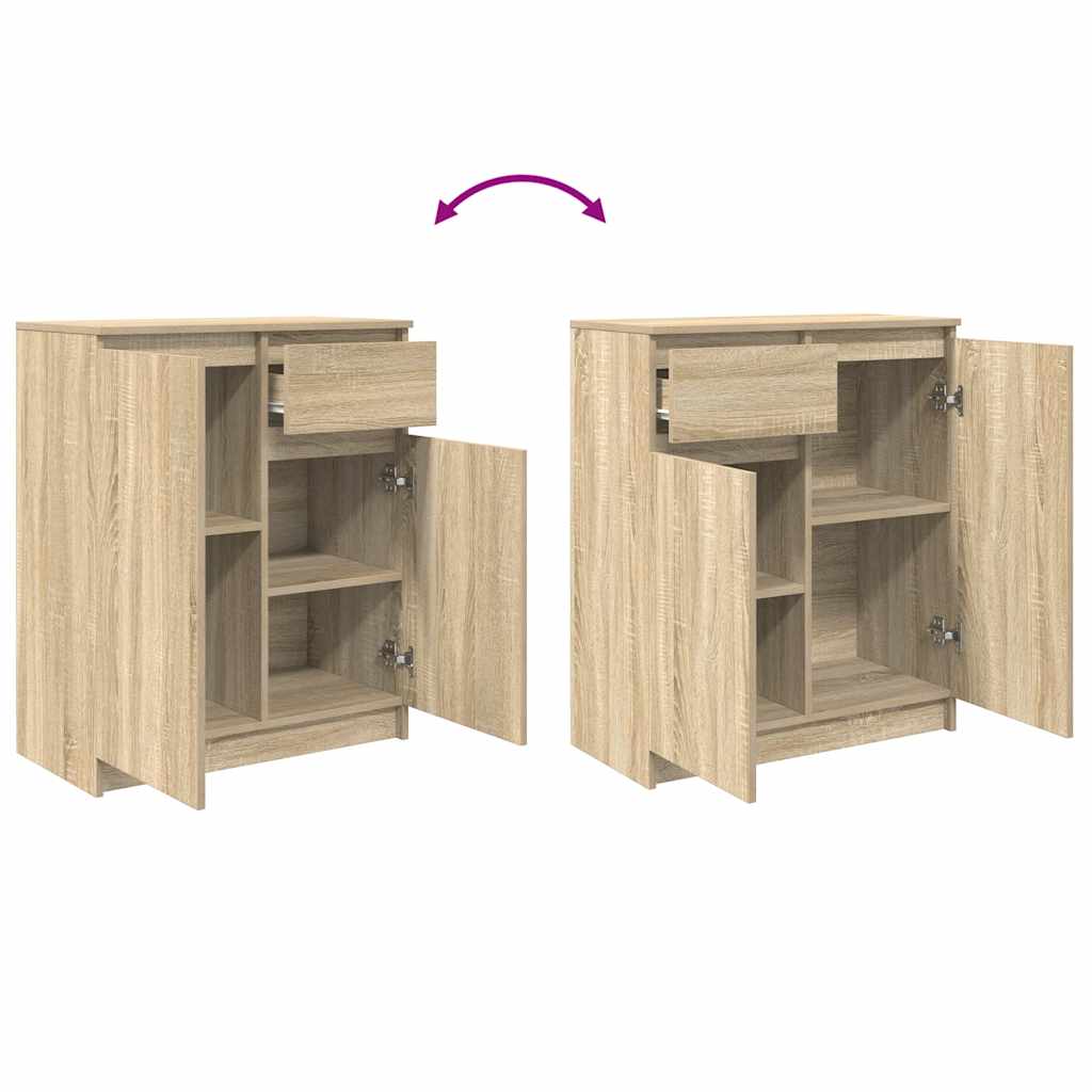 Dressoir met lade 71x35x84 cm spaanplaat sonoma eikenkleurig