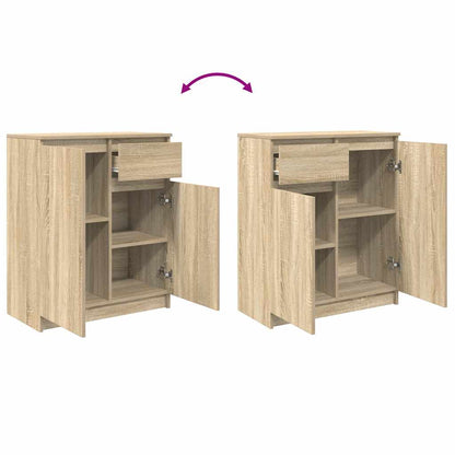 Dressoir met lade 71x35x84 cm spaanplaat sonoma eikenkleurig