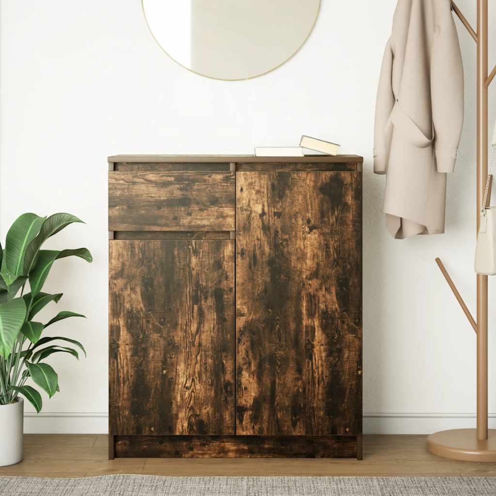 Dressoir met lade 71x35x84 cm spaanplaat gerookt eikenkleurig