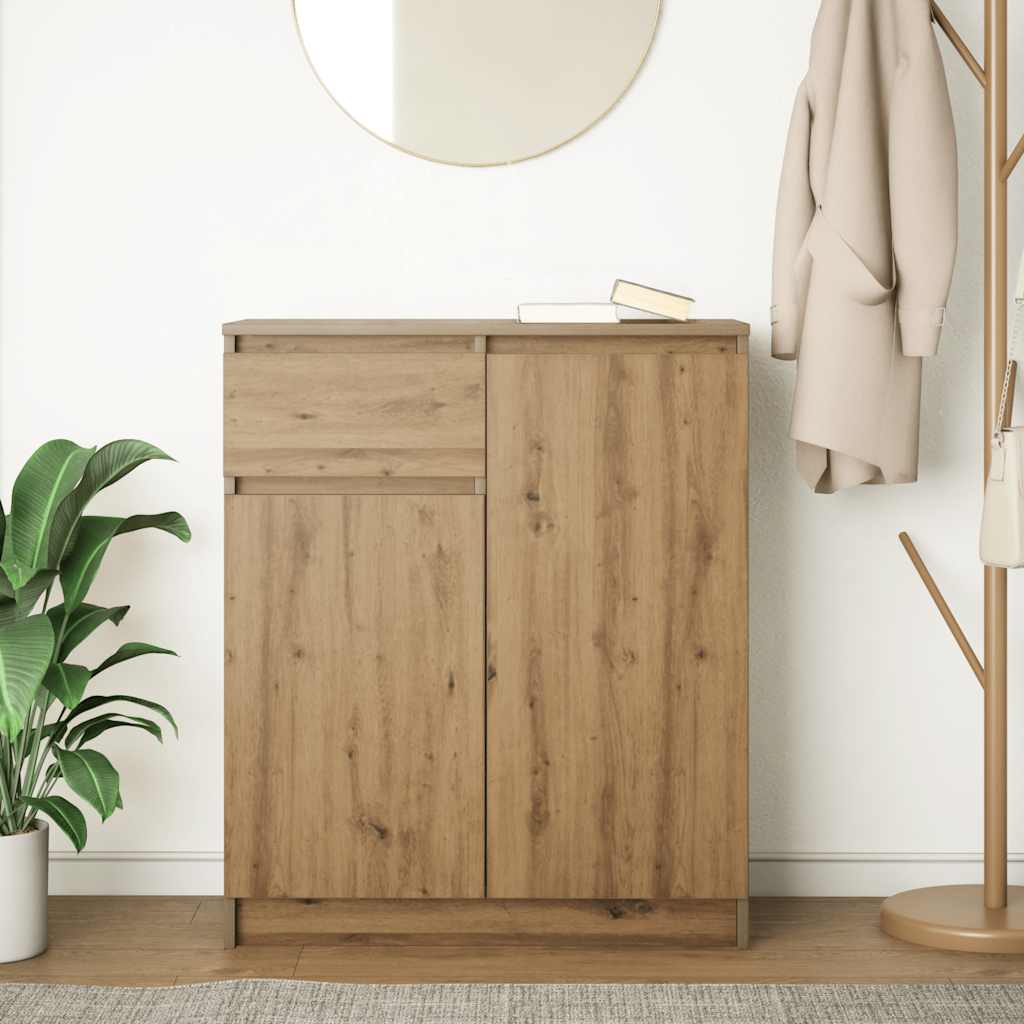 Dressoir lade 71x35x84 cm spaanplaat artisanaal eikenkleurig