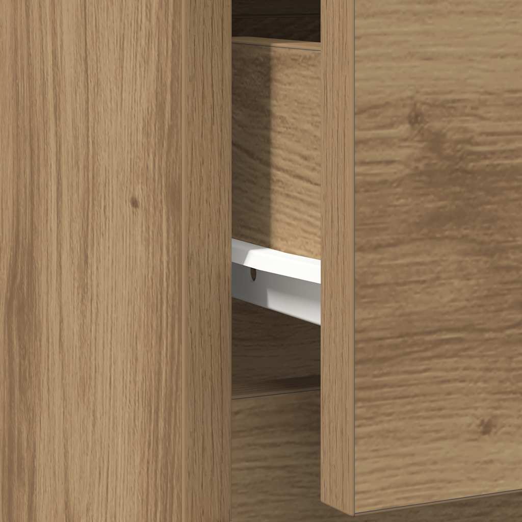 Dressoir lade 71x35x84 cm spaanplaat artisanaal eikenkleurig