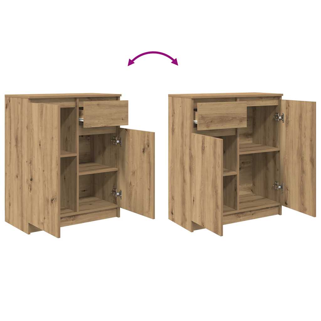 Dressoir lade 71x35x84 cm spaanplaat artisanaal eikenkleurig