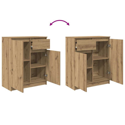 Dressoir lade 71x35x84 cm spaanplaat artisanaal eikenkleurig