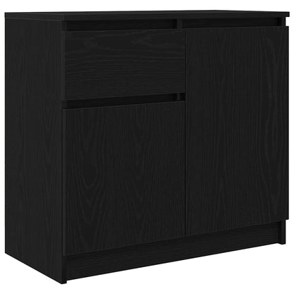 Dressoir met lade 71x35x65 cm spaanplaat zwart eikenkleurig