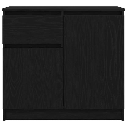 Dressoir met lade 71x35x65 cm spaanplaat zwart eikenkleurig