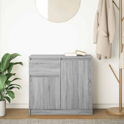 Dressoir met lade 71x35x65 cm spaanplaat grijs Sonoma