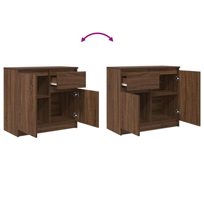 Dressoir met lade 71x35x65 cm spaanplaat bruin eikenkleurig