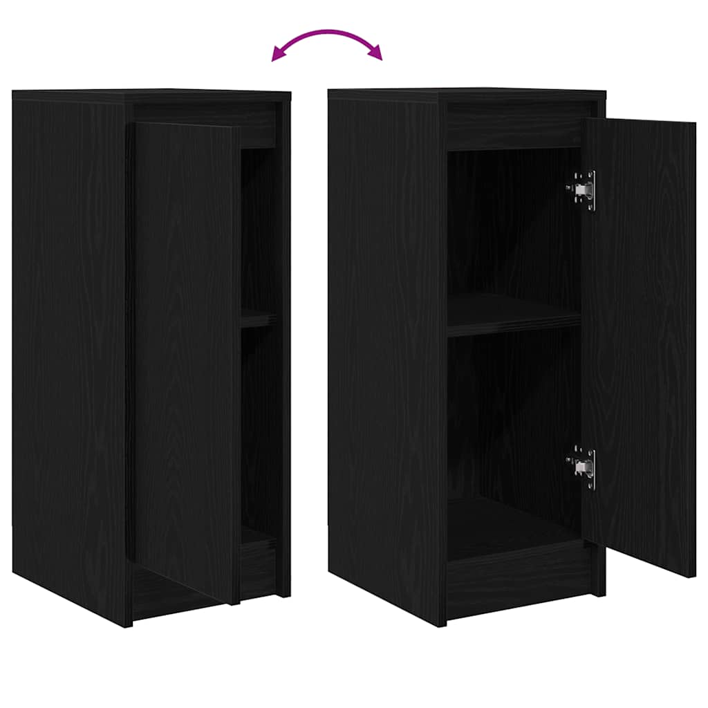 Dressoir 29,5x34x76 cm spaanplaat zwart eikenkleurig
