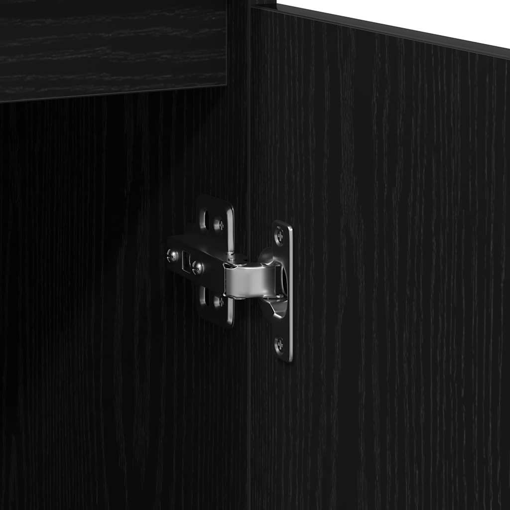 Dressoir 29,5x34x76 cm spaanplaat zwart eikenkleurig