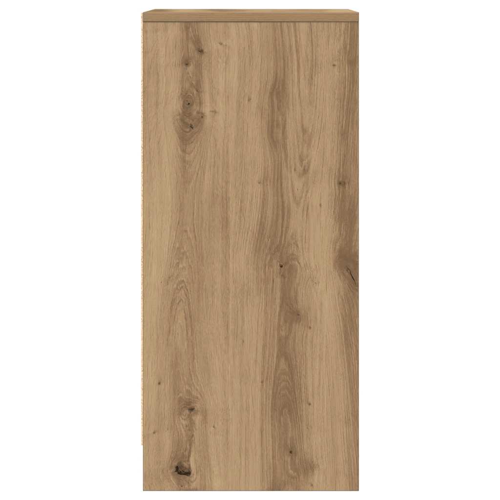Dressoir 29,5x34x76 cm bewerkt hout artisanaal eikenkleur