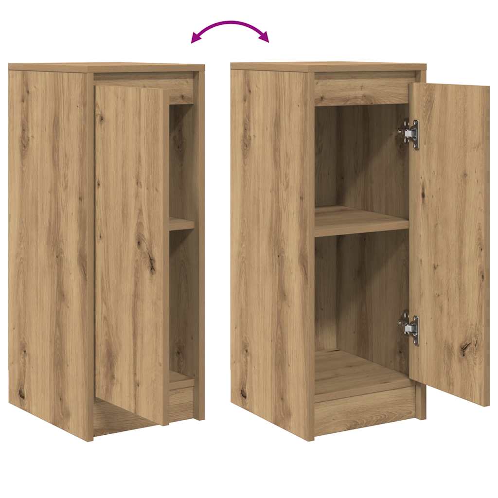 Dressoir 29,5x34x76 cm bewerkt hout artisanaal eikenkleur