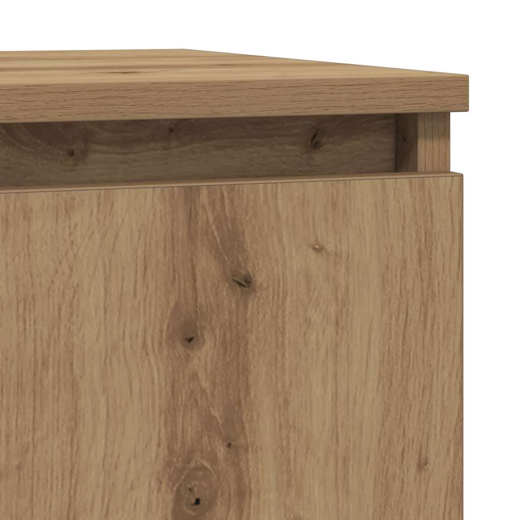 Dressoir 29,5x34x76 cm bewerkt hout artisanaal eikenkleur