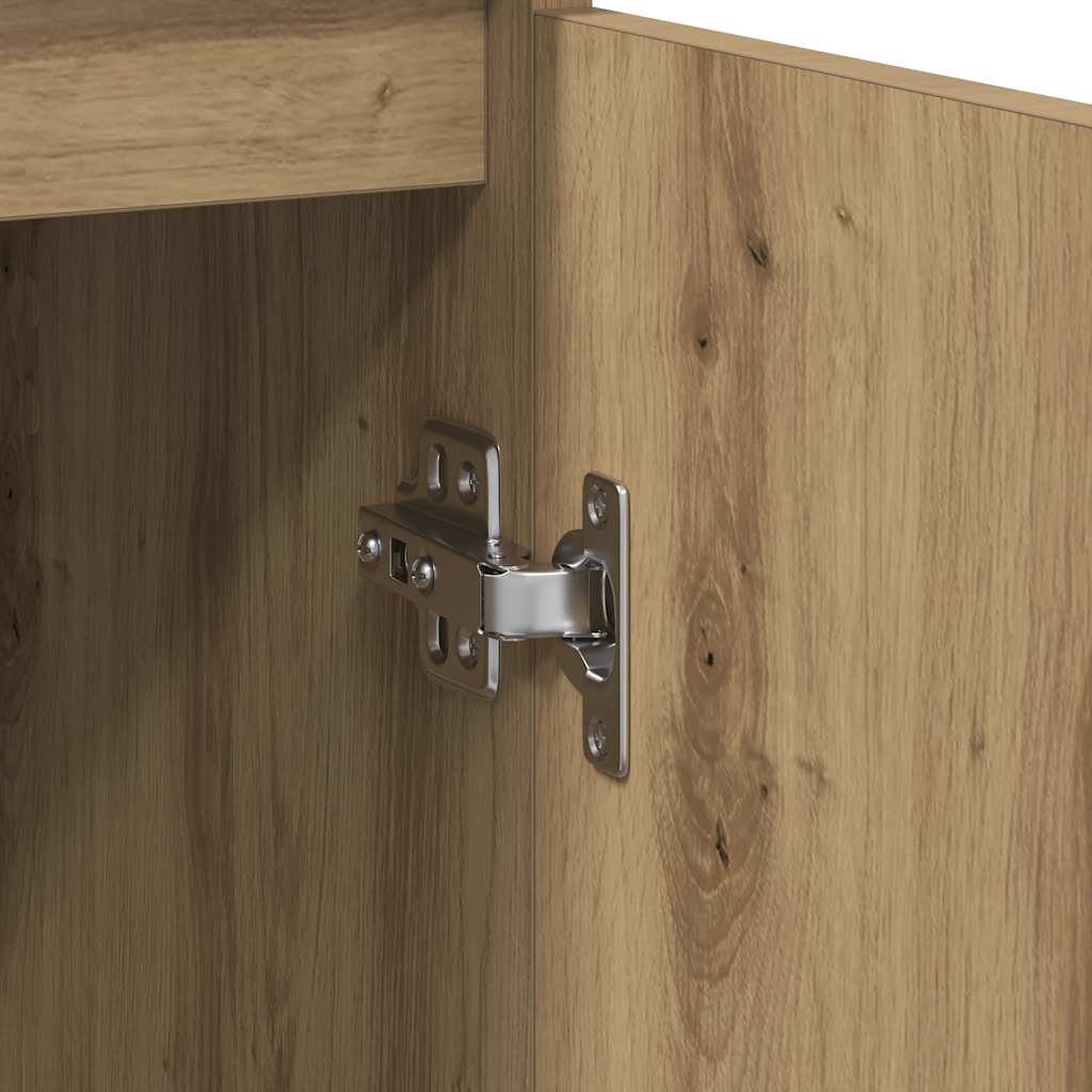 Dressoir 29,5x34x76 cm bewerkt hout artisanaal eikenkleur