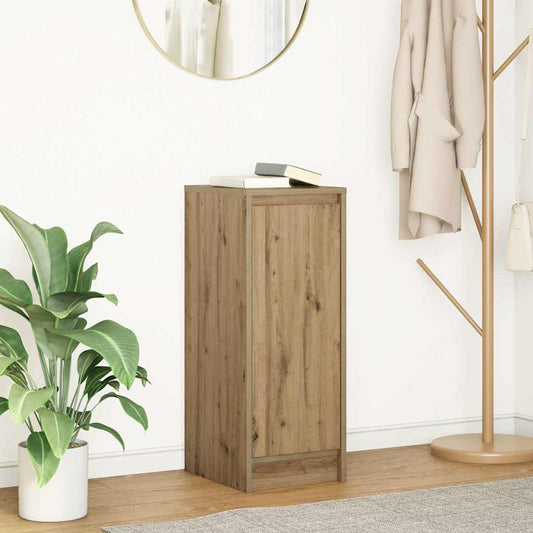 Dressoir 29,5x34x76 cm bewerkt hout artisanaal eikenkleur