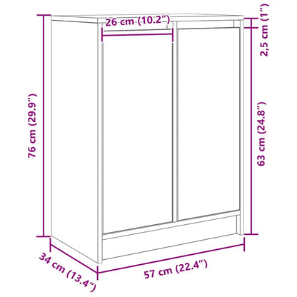 Dressoir 57x34x76 cm bewerkt hout wit
