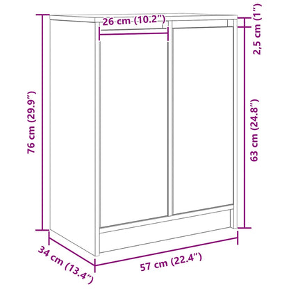 Dressoir 57x34x76 cm bewerkt hout sonoma eikenkleurig