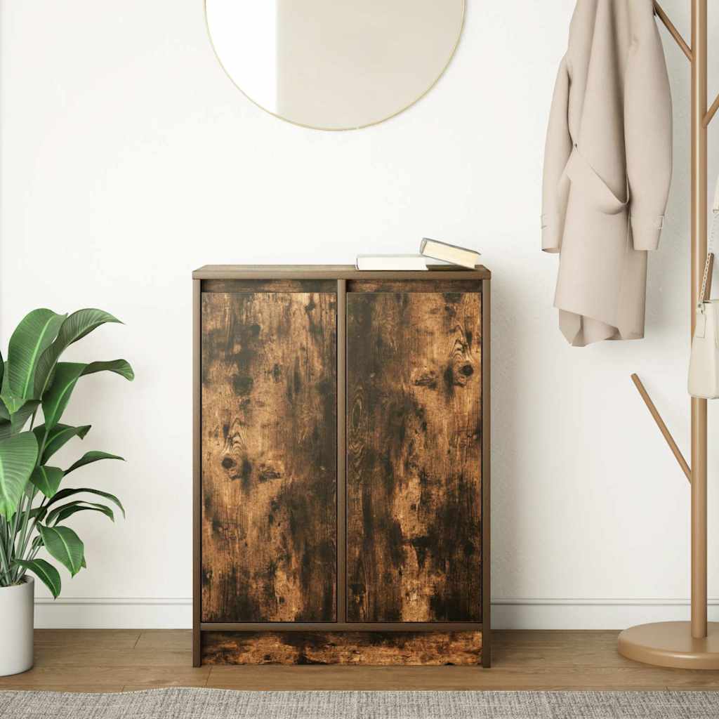 Dressoir 57x34x76 cm bewerkt hout gerookt eikenkleurig