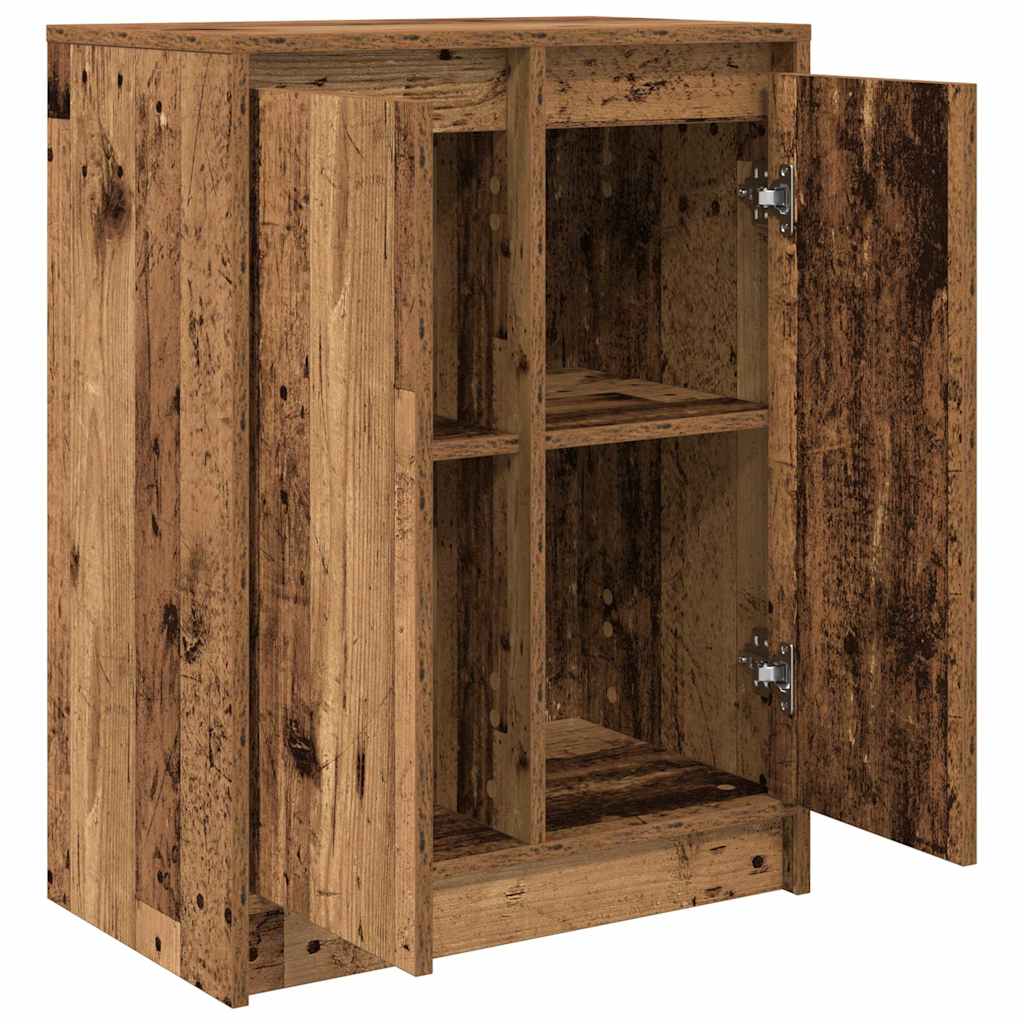 Dressoir 57x34x76 cm bewerkt hout oud houtkleurig