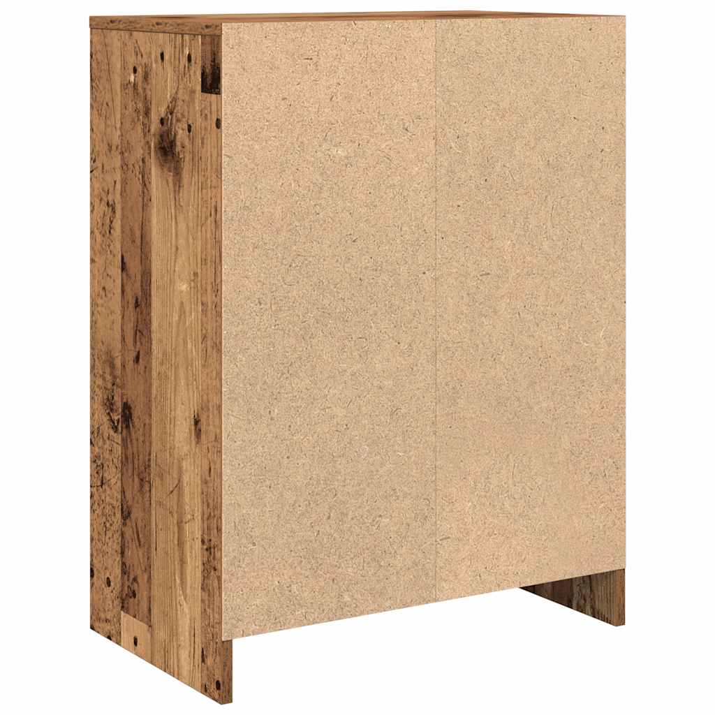 Dressoir 57x34x76 cm bewerkt hout oud houtkleurig