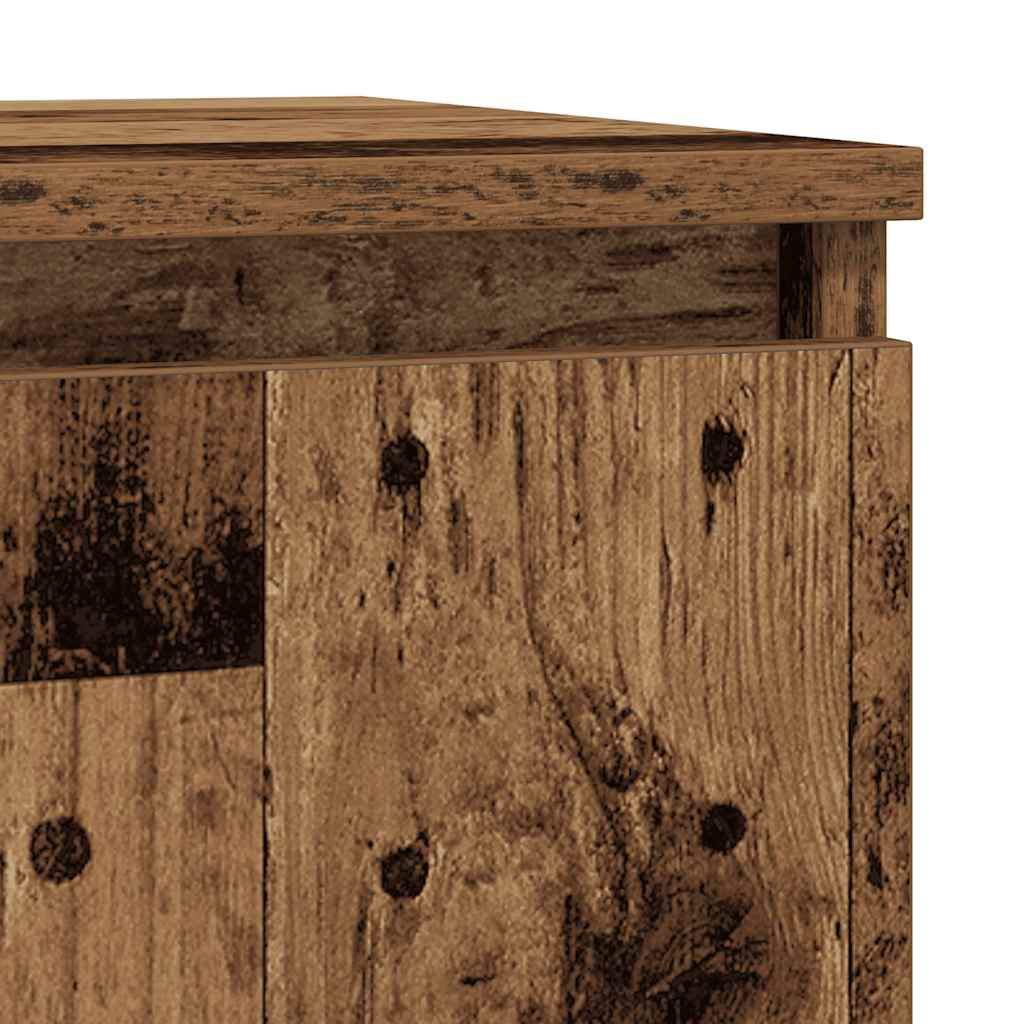 Dressoir 57x34x76 cm bewerkt hout oud houtkleurig