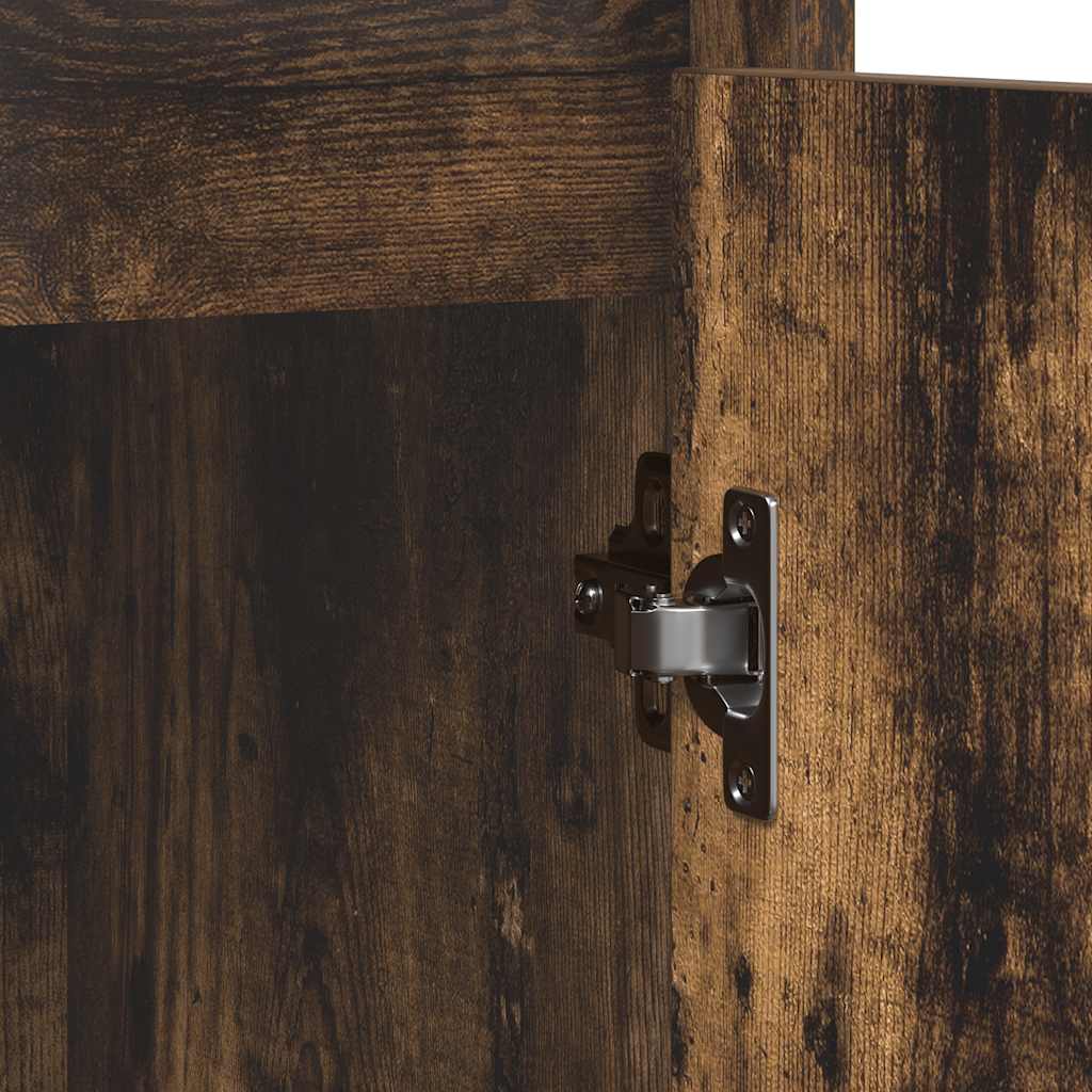 Dressoir 85x34x76 cm bewerkt hout gerookt eikenkleurig