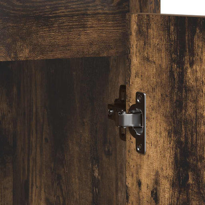 Dressoir 85x34x76 cm bewerkt hout gerookt eikenkleurig