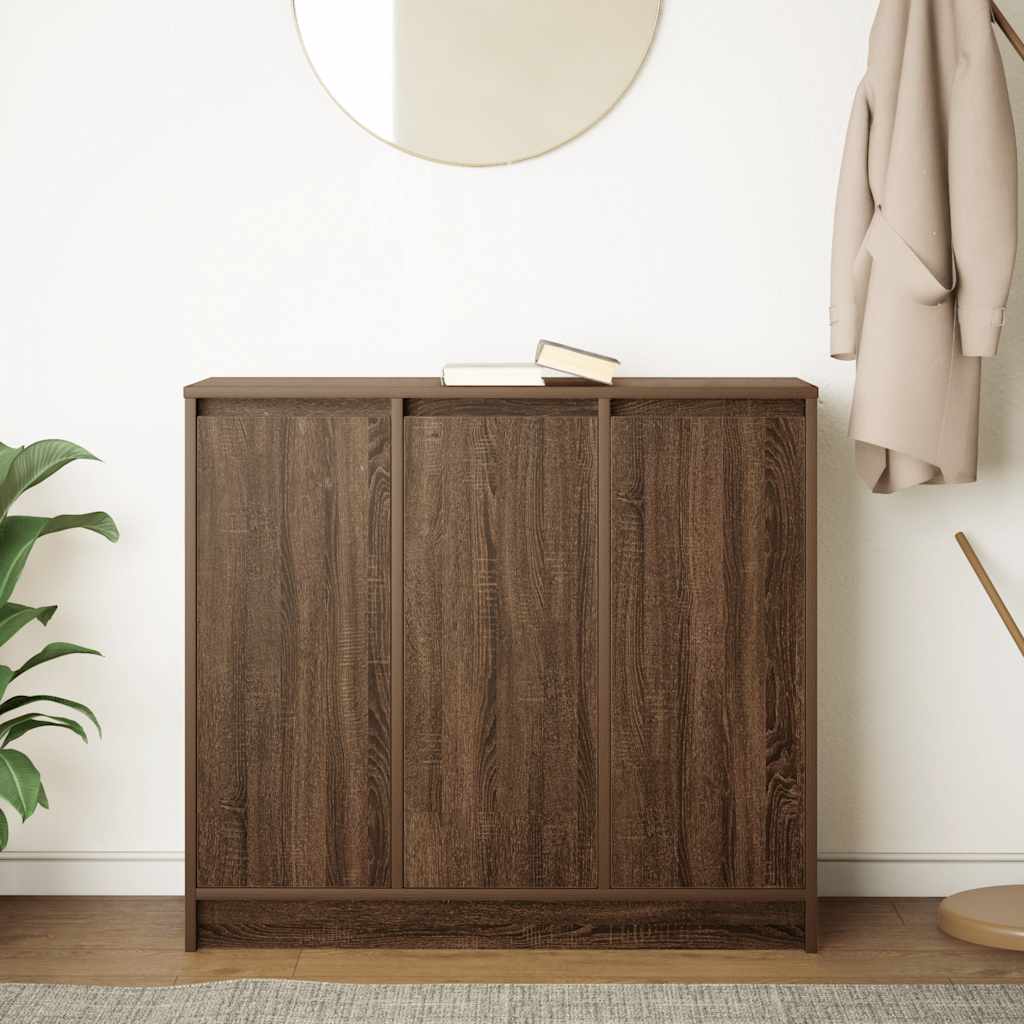 Dressoir 85x34x76 cm bewerkt hout bruin eikenkleurig