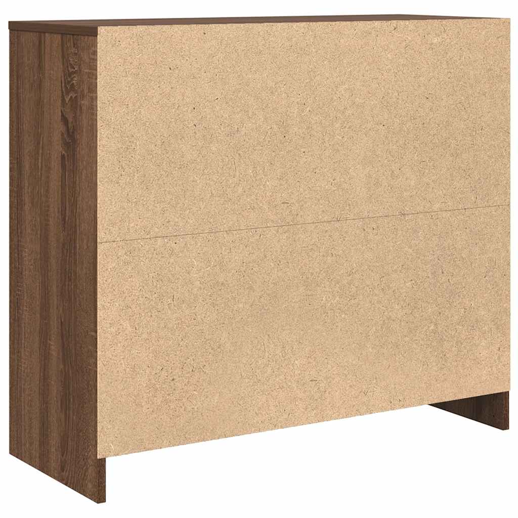 Dressoir 85x34x76 cm bewerkt hout bruin eikenkleurig