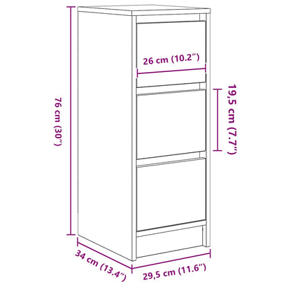 Dressoir 29,5x34x76 cm spaanplaat wit