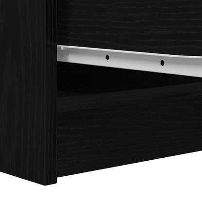 Dressoir 29,5x34x76 cm spaanplaat zwart eikenkleurig