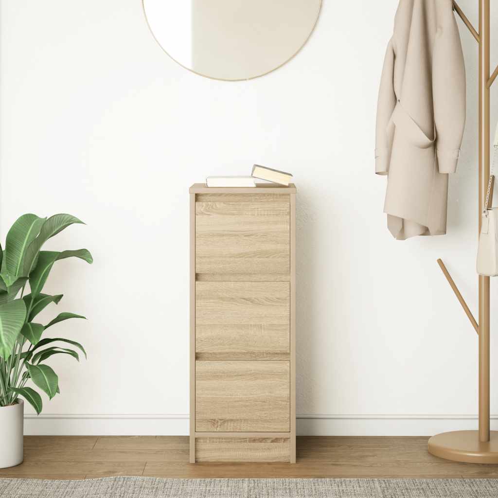 Dressoir 29,5x34x76 cm bewerkt hout sonoma eikenkleurig