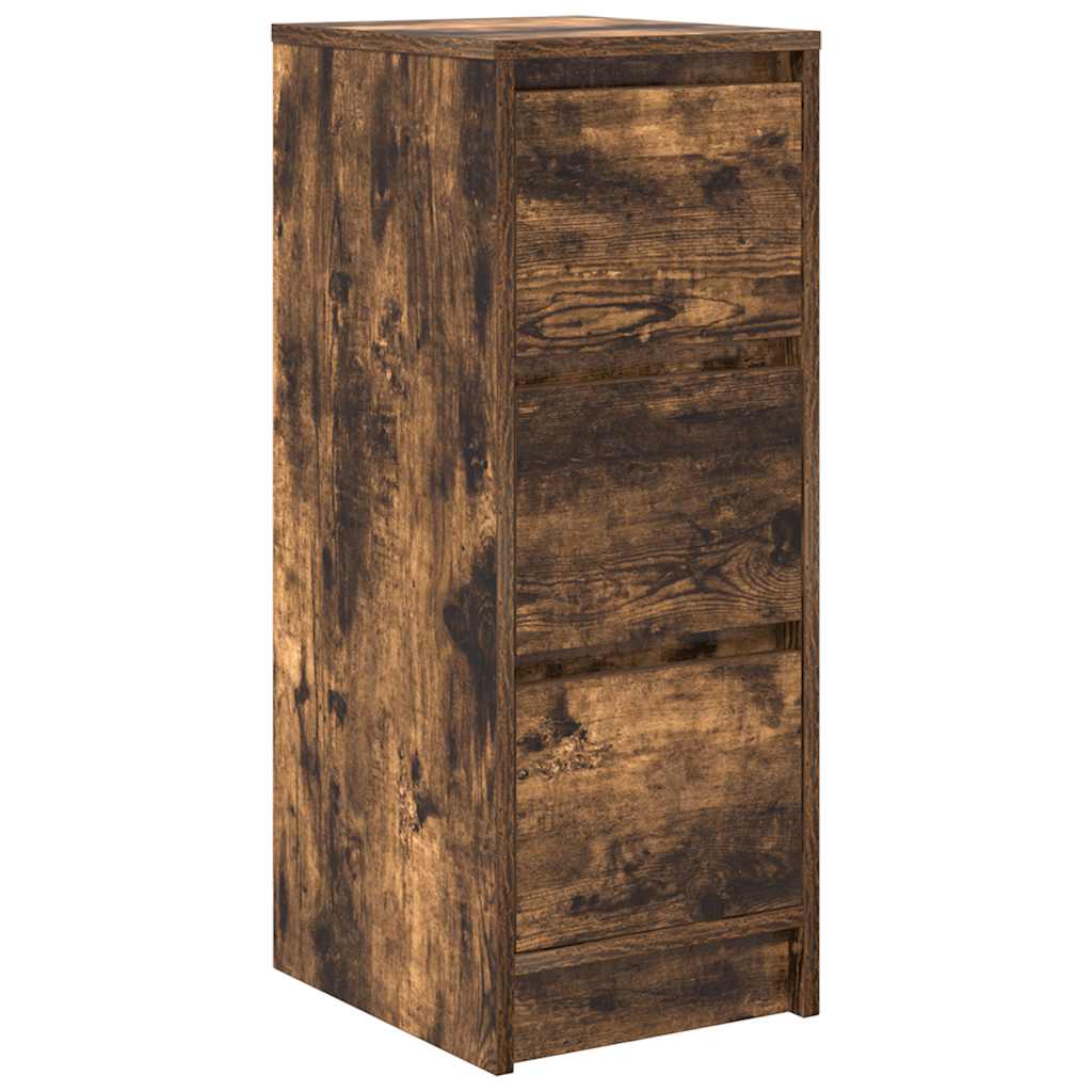 Dressoir 29,5x34x76 cm bewerkt hout gerookt eikenkleurig