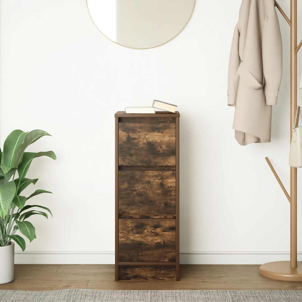 Dressoir 29,5x34x76 cm bewerkt hout gerookt eikenkleurig