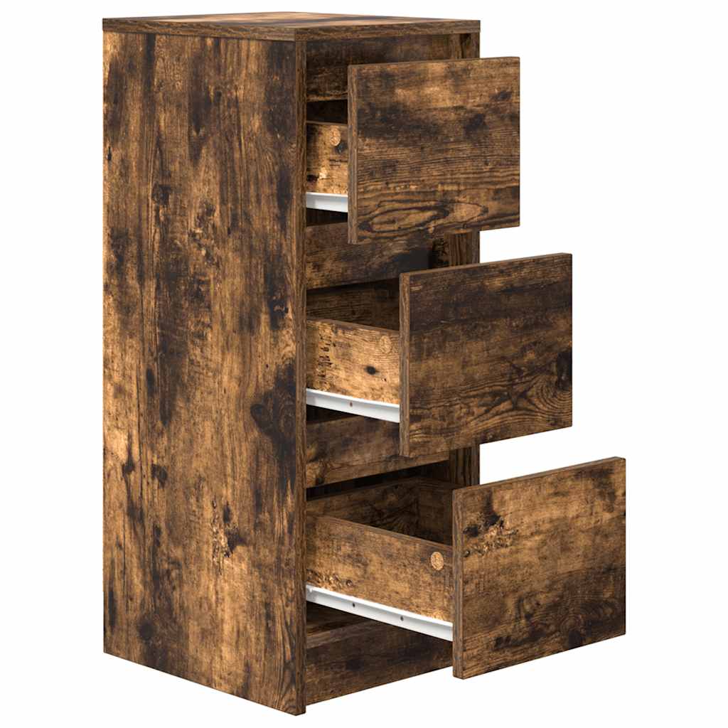 Dressoir 29,5x34x76 cm bewerkt hout gerookt eikenkleurig