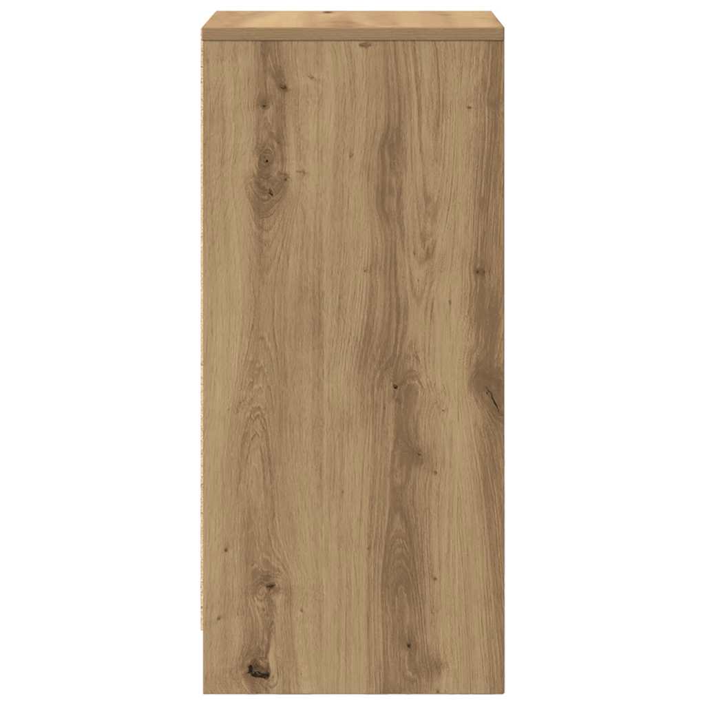 Dressoir 29,5x34x76 cm bewerkt hout artisanaal eikenkleur