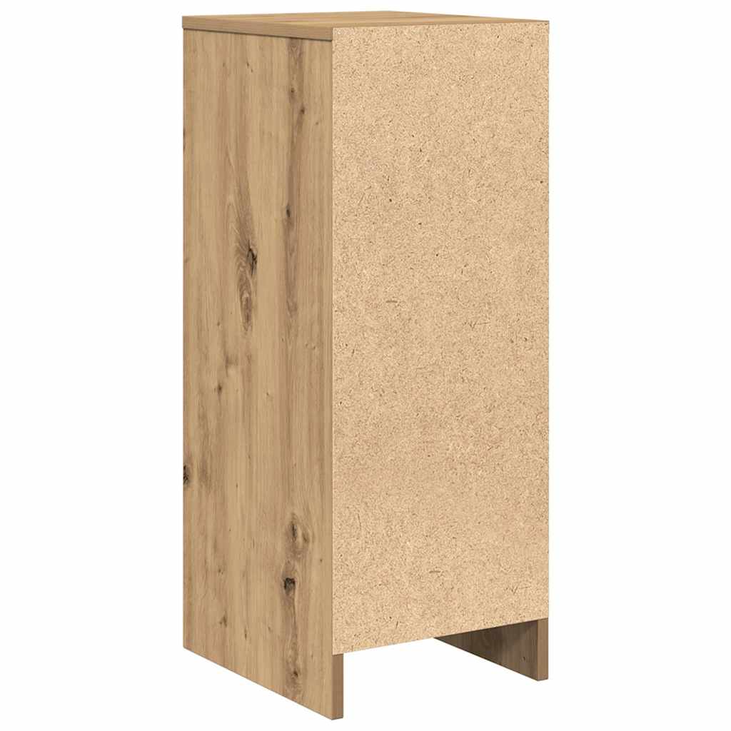 Dressoir 29,5x34x76 cm bewerkt hout artisanaal eikenkleur